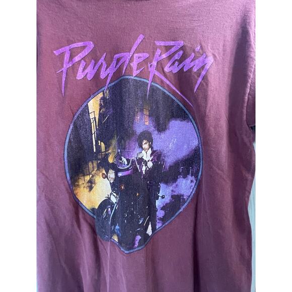 Urban Outfitters Prince Purple Rain Short Sleeve Tee pink Distressed Sm/Med - Picture 2 of 8